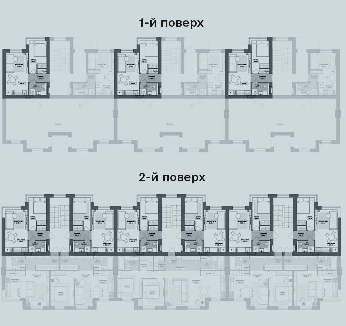 План поверху розміщення 1-кімнатна квартира. Тип 7